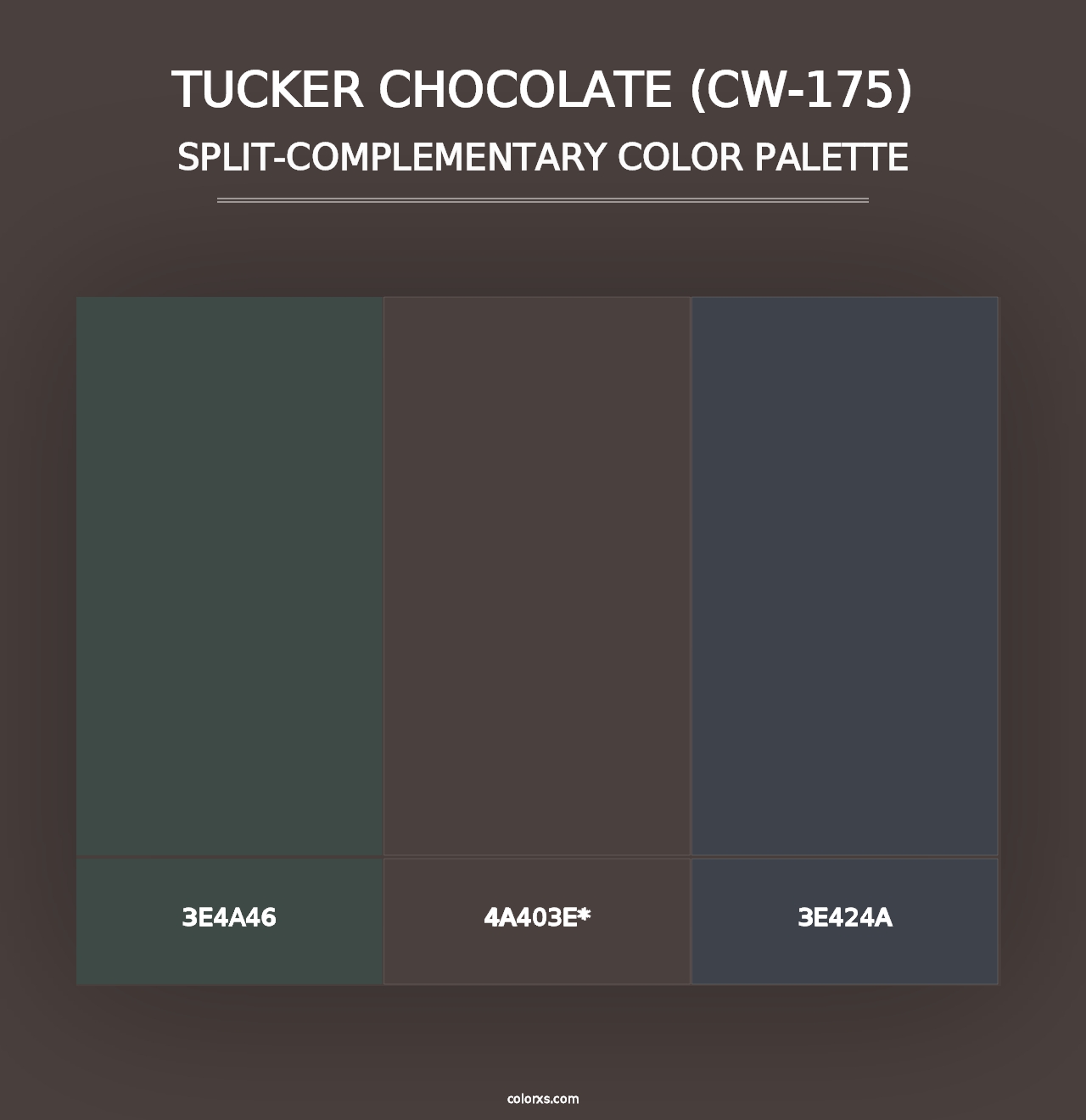 Tucker Chocolate (CW-175) - Split-Complementary Color Palette