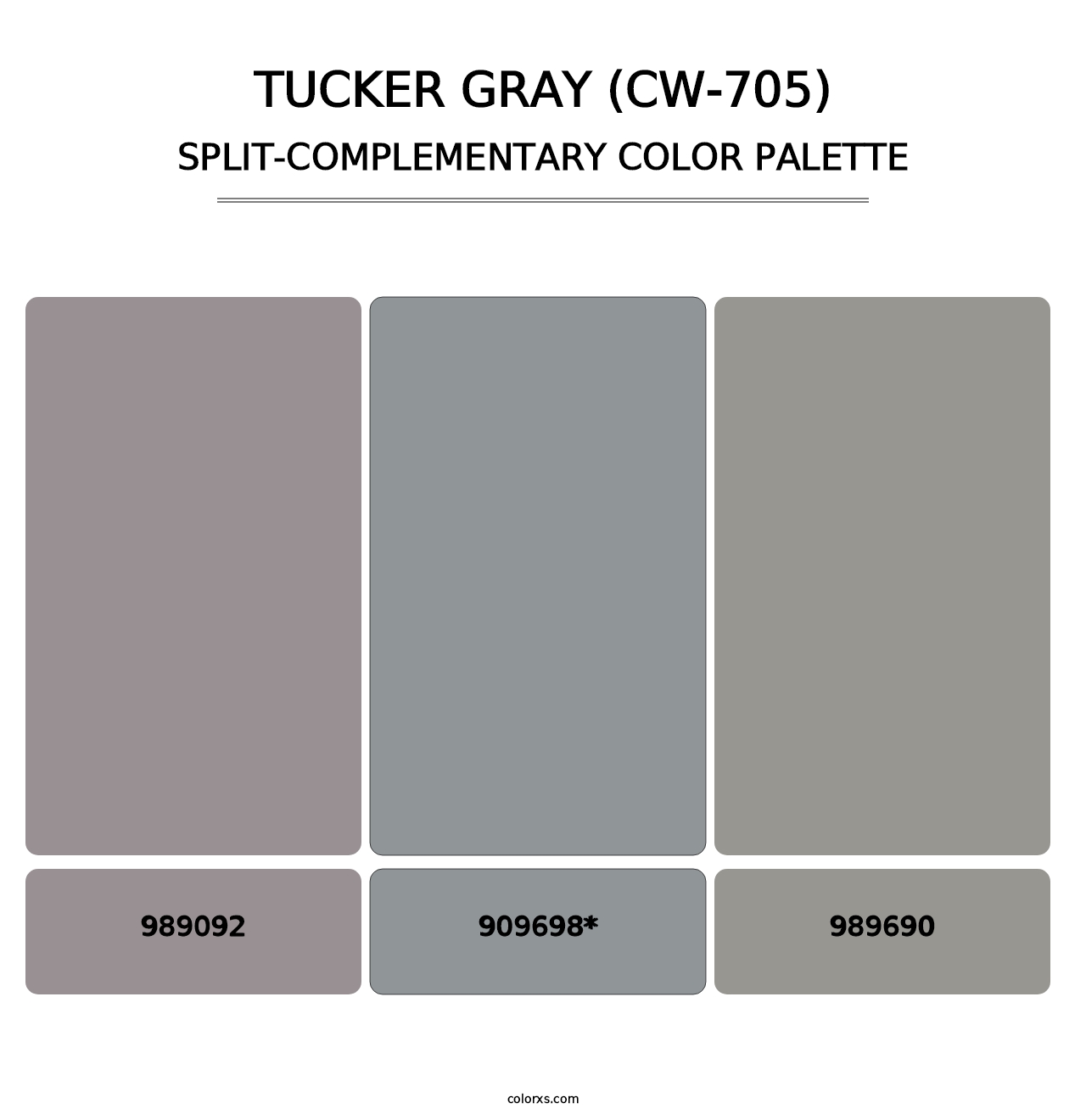 Tucker Gray (CW-705) - Split-Complementary Color Palette