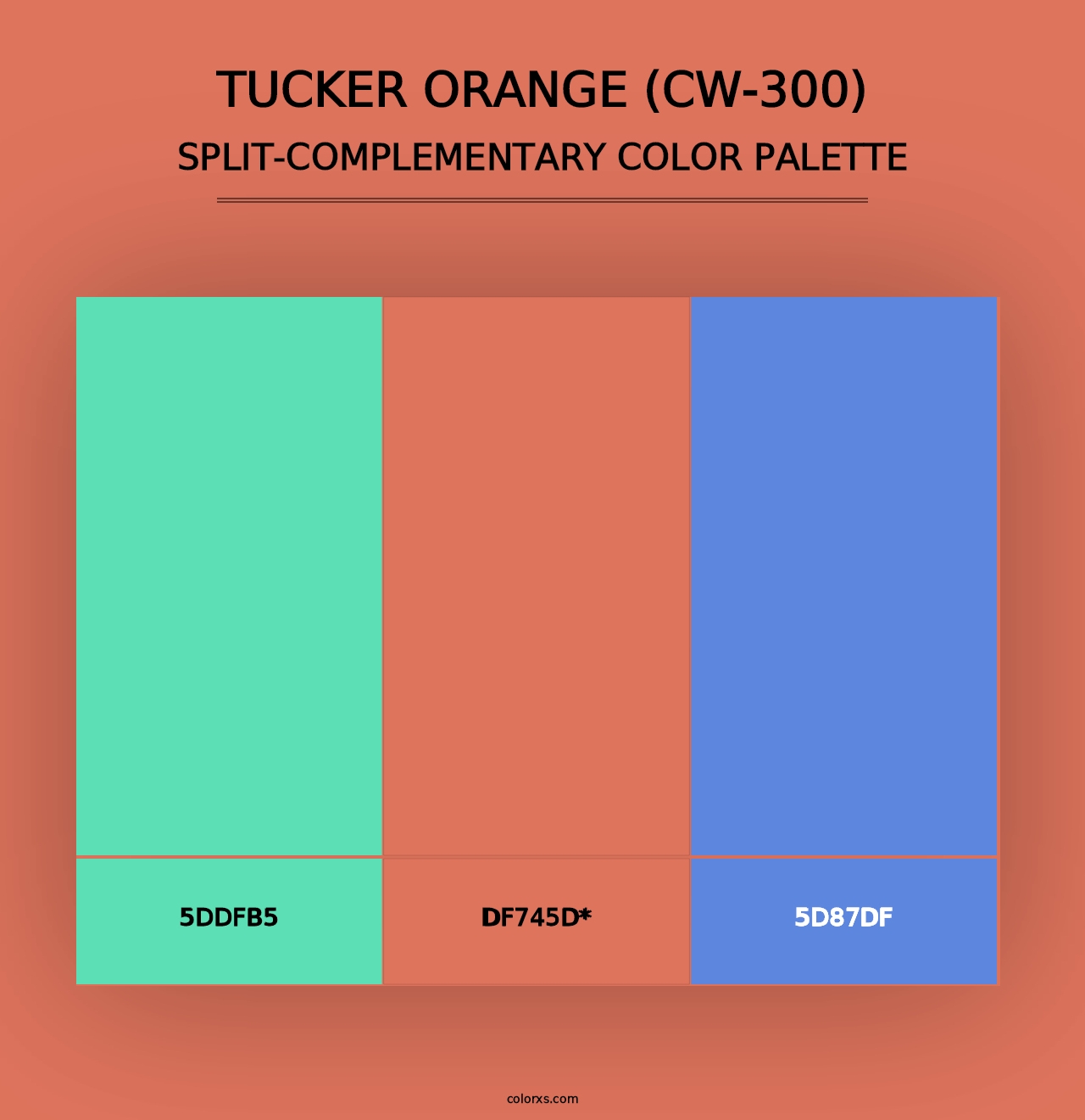 Tucker Orange (CW-300) - Split-Complementary Color Palette