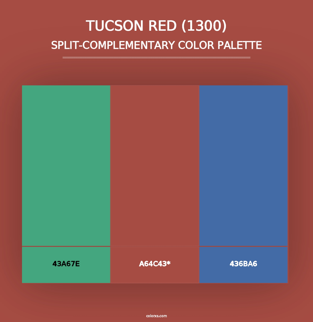 Tucson Red (1300) - Split-Complementary Color Palette