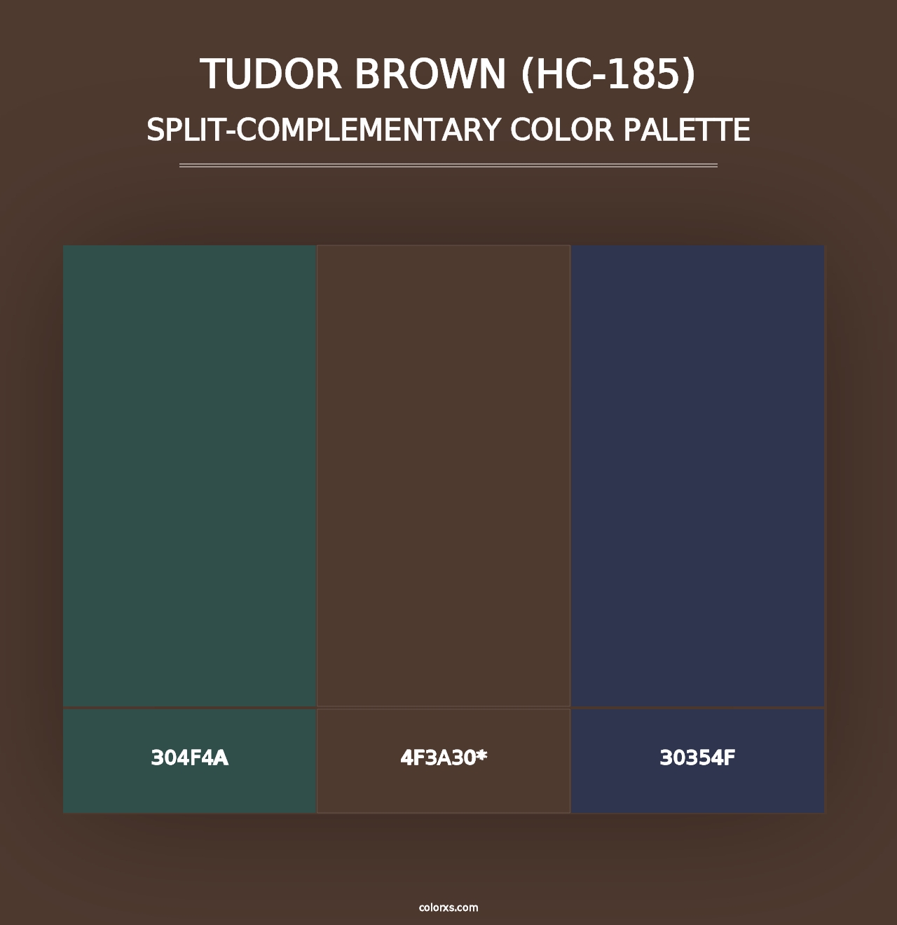 Tudor Brown (HC-185) - Split-Complementary Color Palette