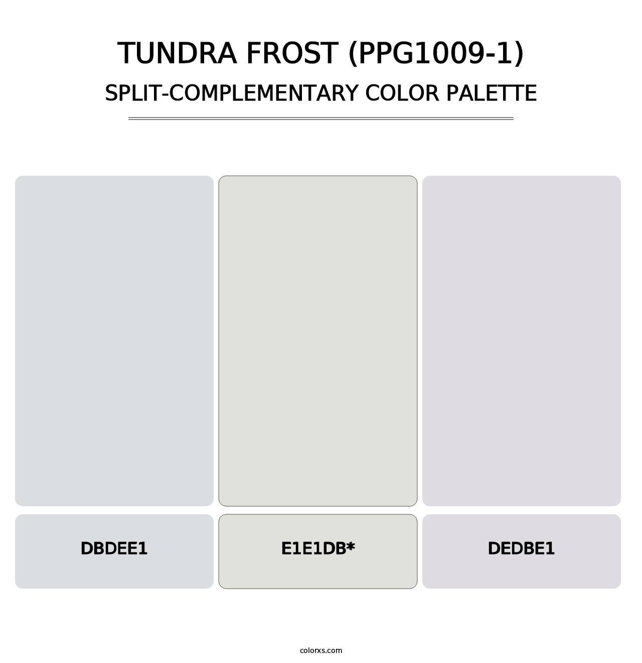 Tundra Frost (PPG1009-1) - Split-Complementary Color Palette