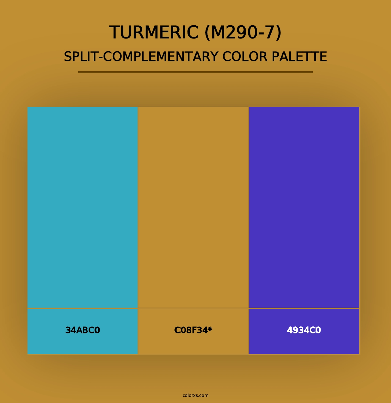 Turmeric (M290-7) - Split-Complementary Color Palette