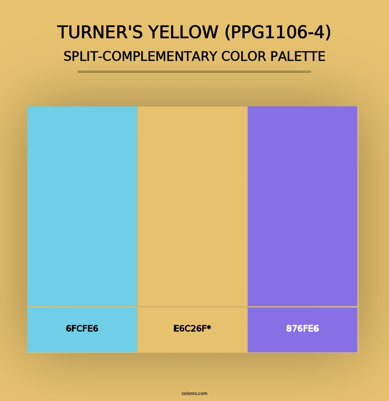 Turner's Yellow (PPG1106-4) - Split-Complementary Color Palette