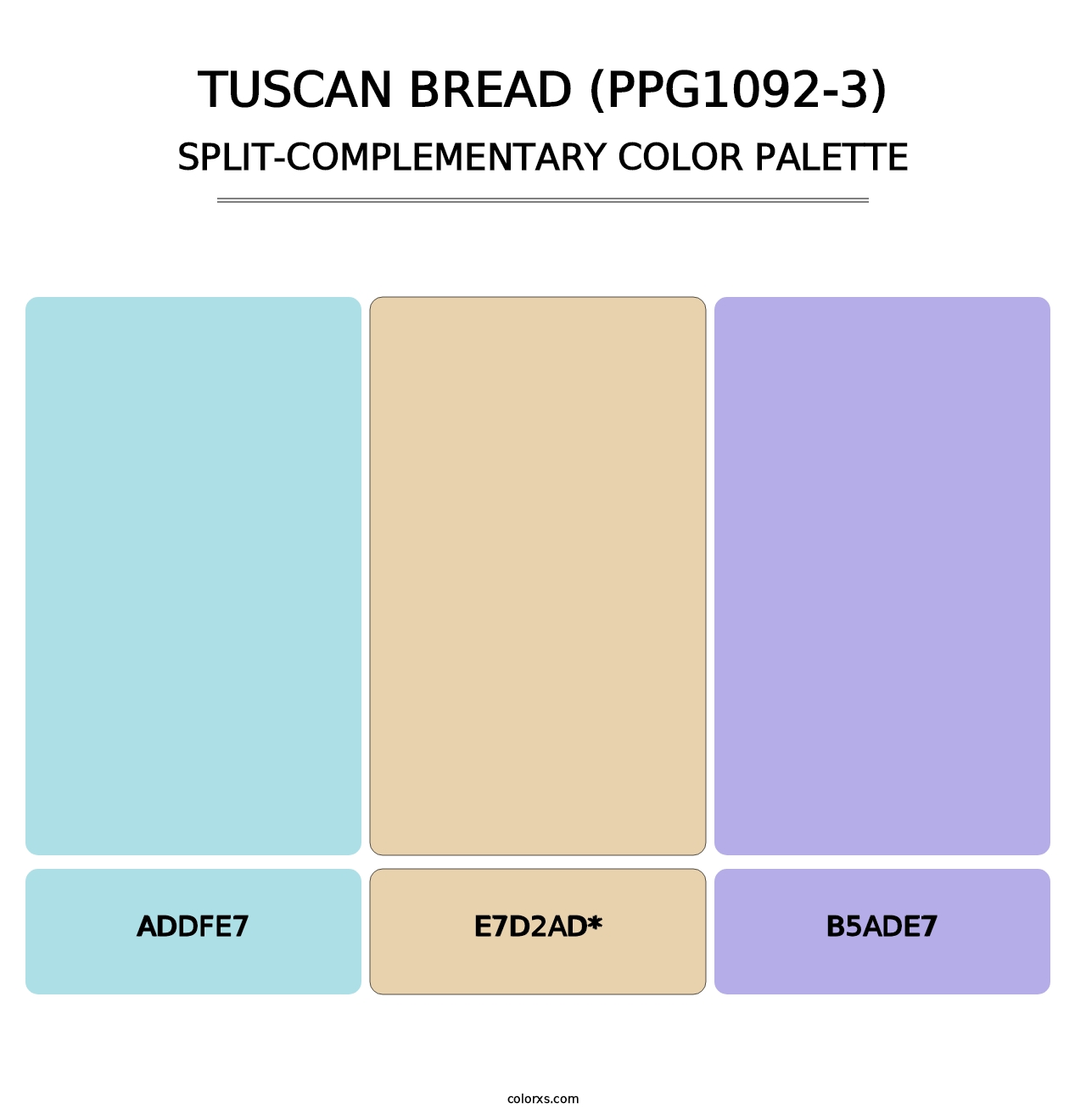 Tuscan Bread (PPG1092-3) - Split-Complementary Color Palette