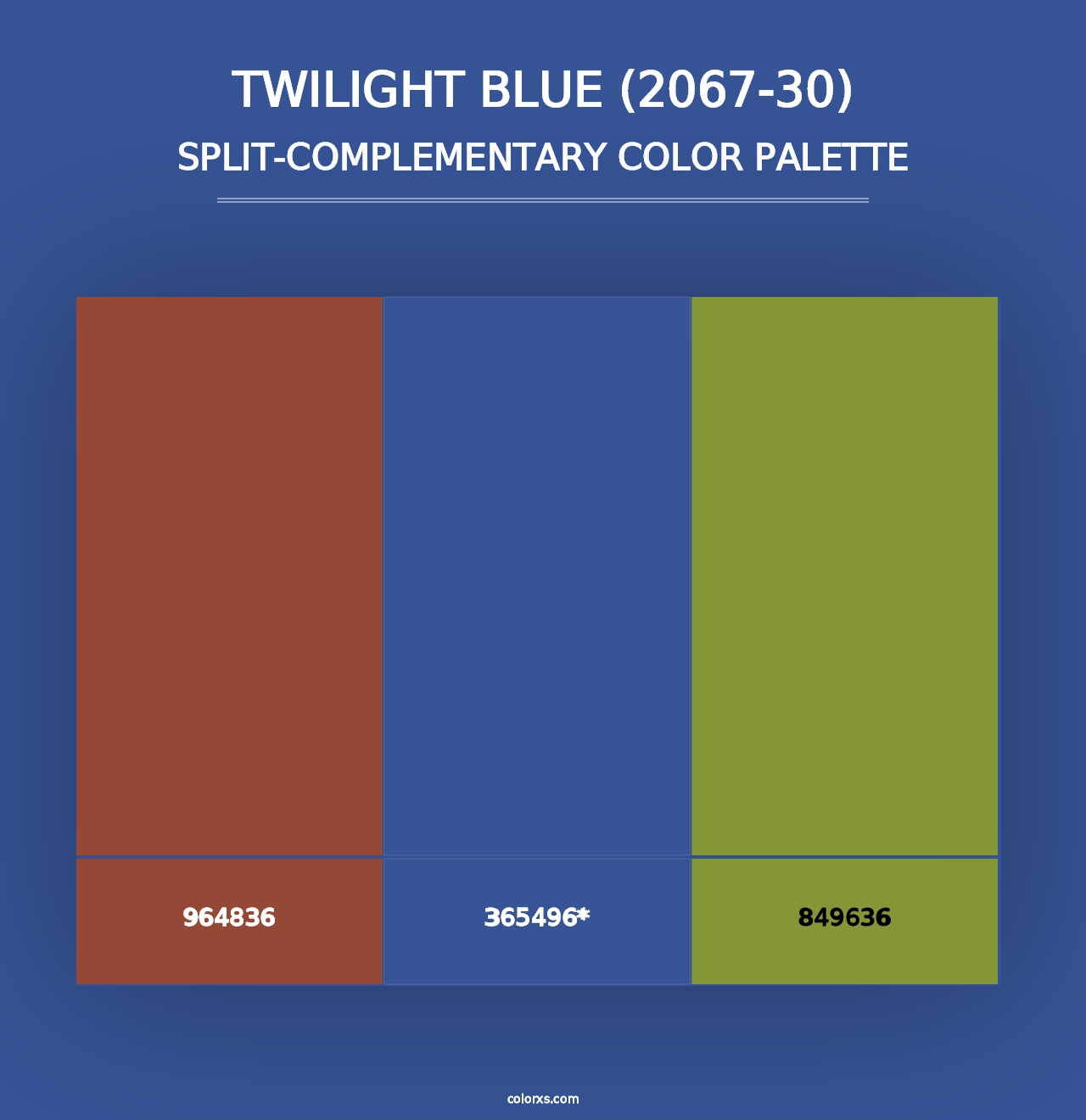 Twilight Blue (2067-30) - Split-Complementary Color Palette