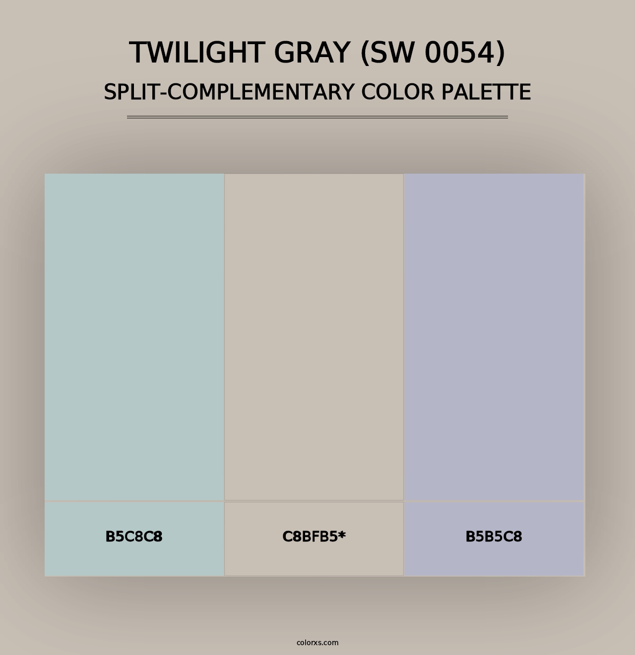 Twilight Gray (SW 0054) - Split-Complementary Color Palette