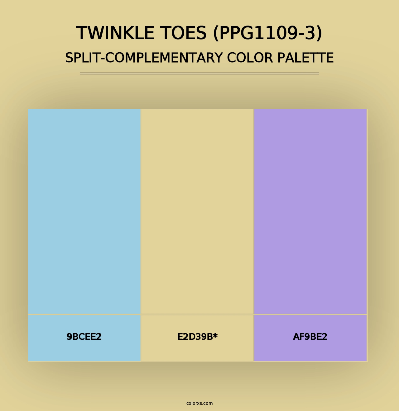 Twinkle Toes (PPG1109-3) - Split-Complementary Color Palette