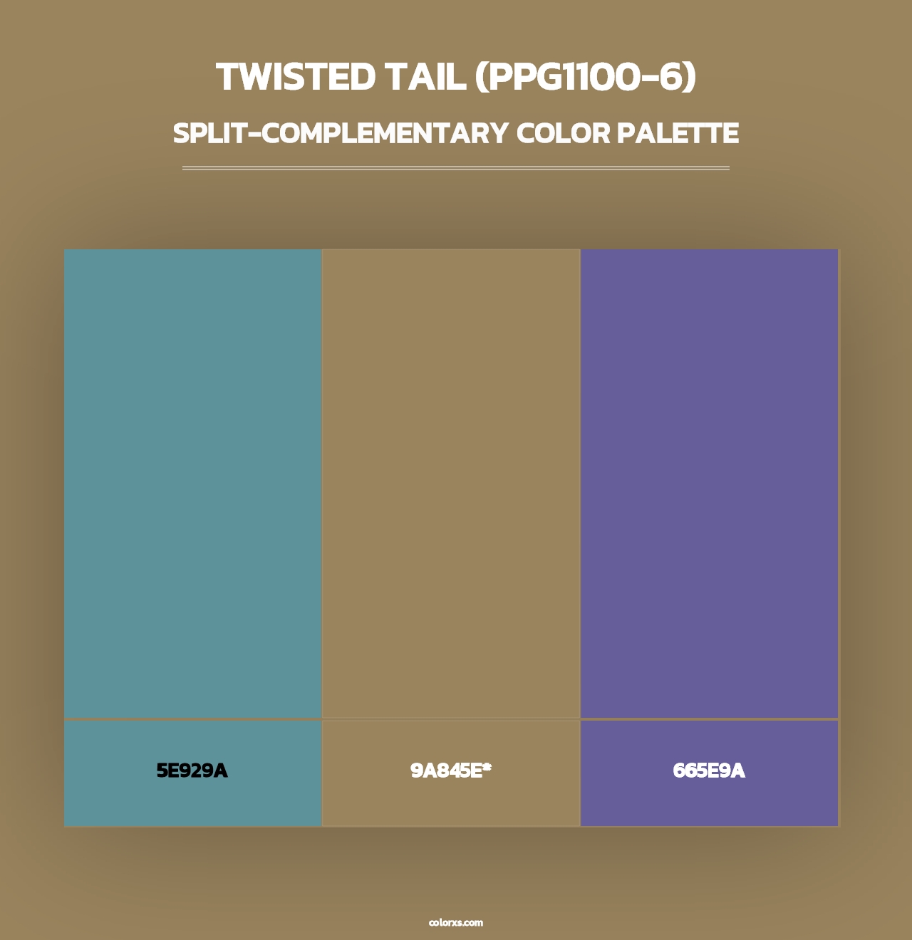 Twisted Tail (PPG1100-6) - Split-Complementary Color Palette