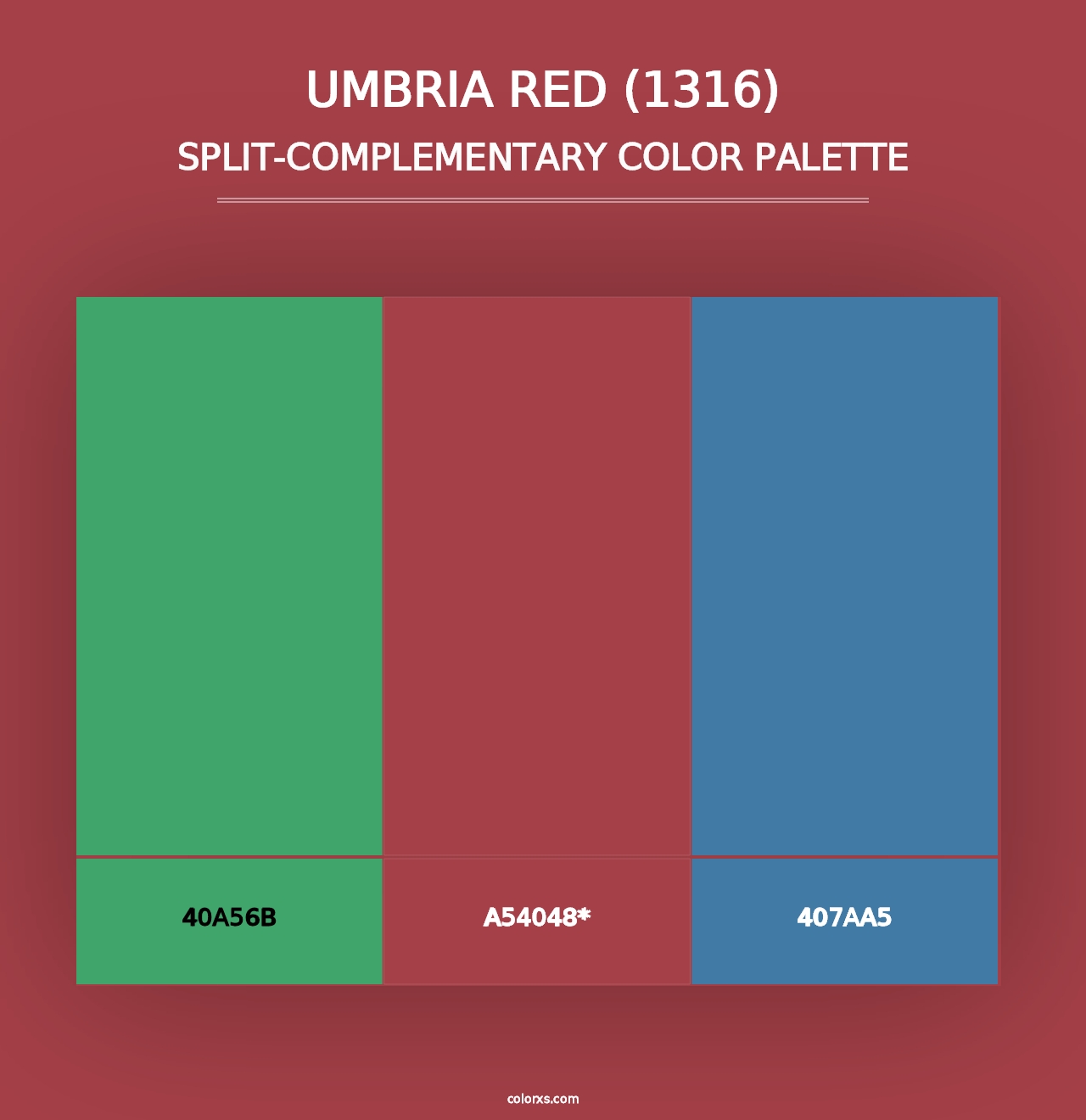 Umbria Red (1316) - Split-Complementary Color Palette