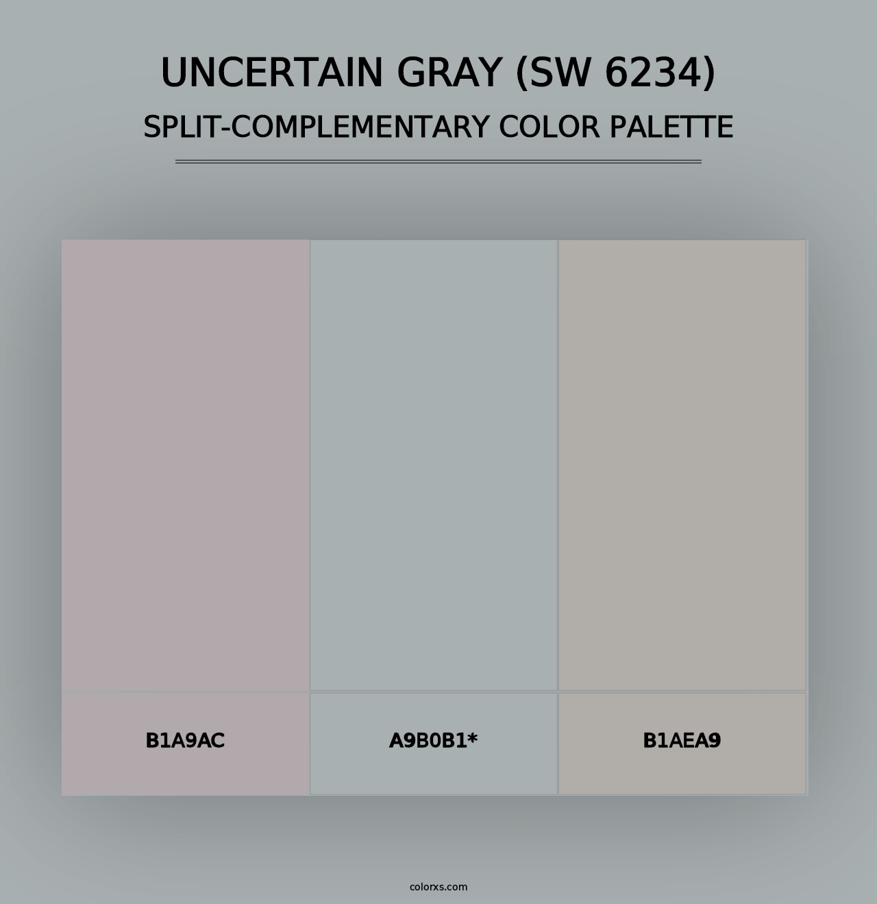 Uncertain Gray (SW 6234) - Split-Complementary Color Palette