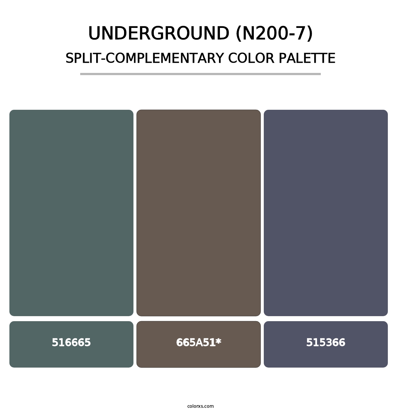 Underground (N200-7) - Split-Complementary Color Palette