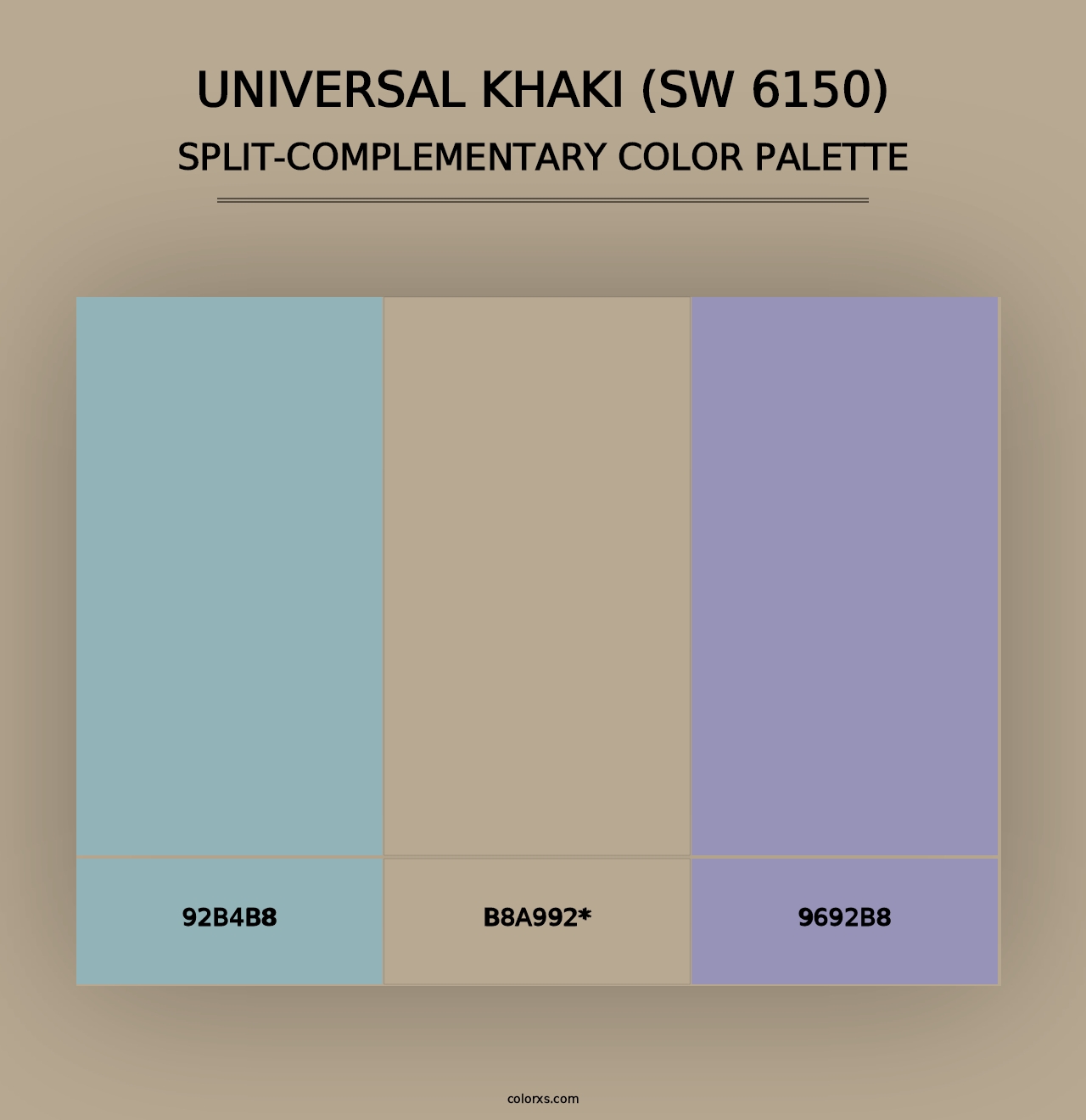 Universal Khaki (SW 6150) - Split-Complementary Color Palette