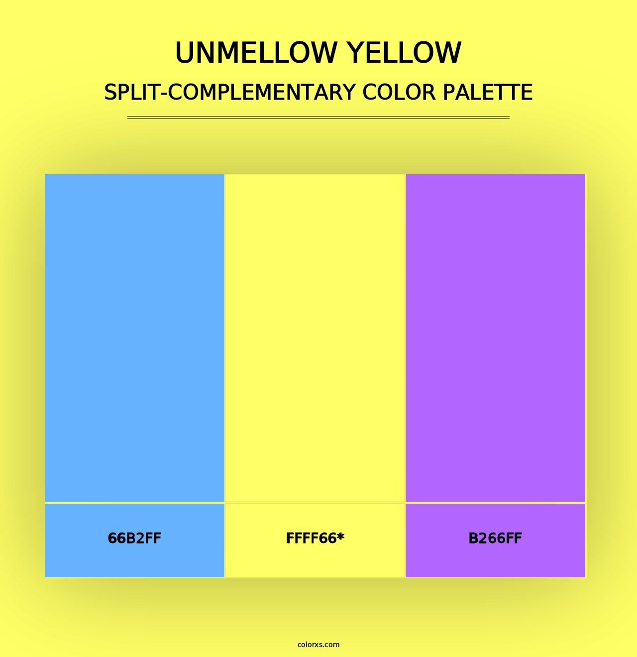 Unmellow Yellow - Split-Complementary Color Palette