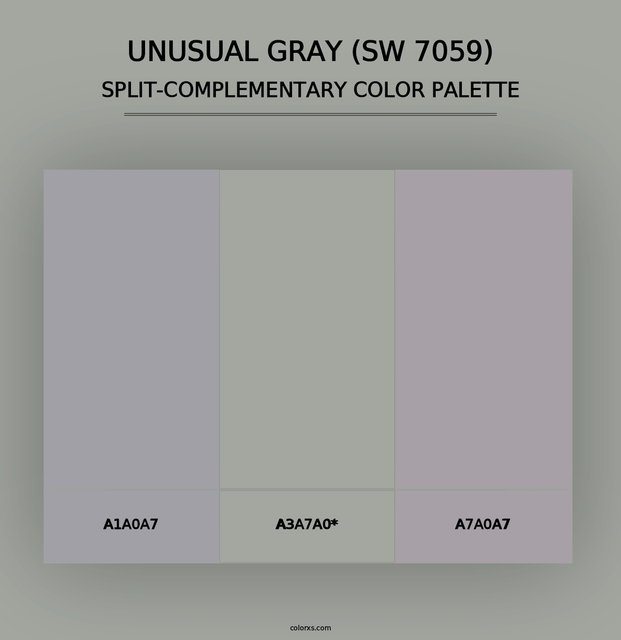 Unusual Gray (SW 7059) - Split-Complementary Color Palette