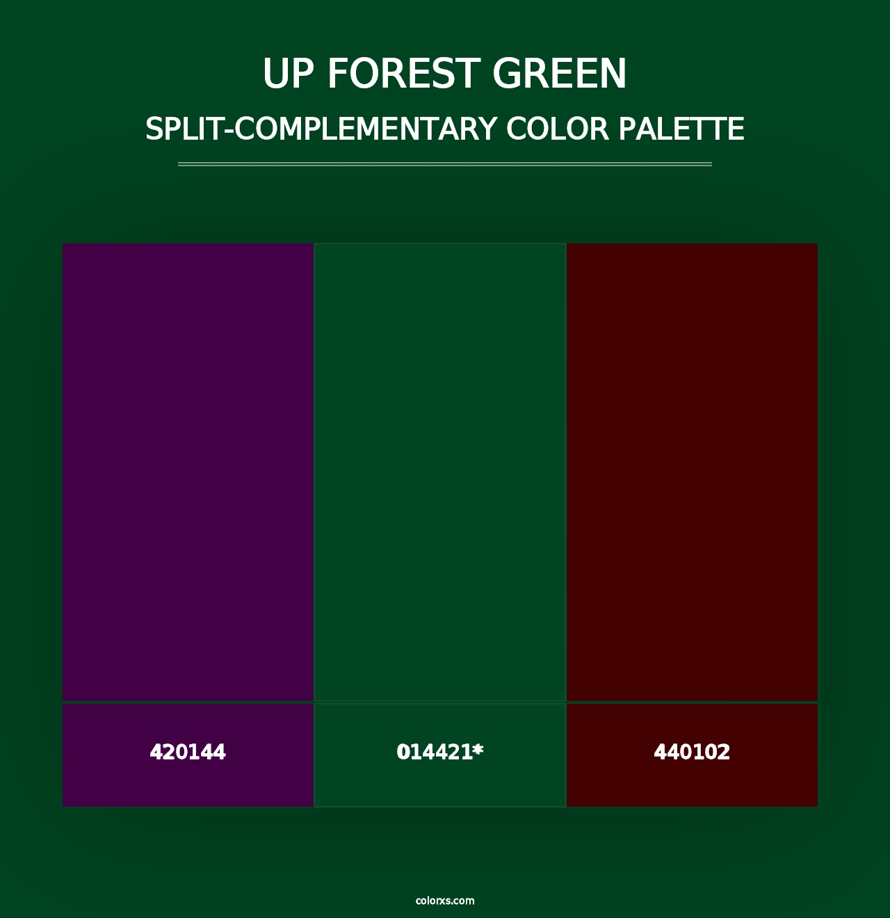 UP Forest green - Split-Complementary Color Palette