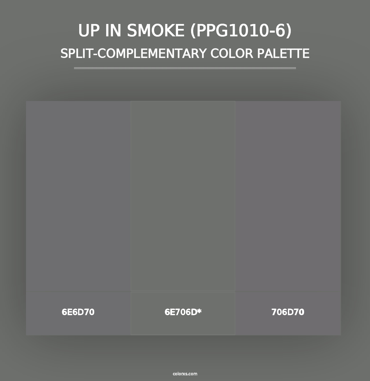 Up In Smoke (PPG1010-6) - Split-Complementary Color Palette