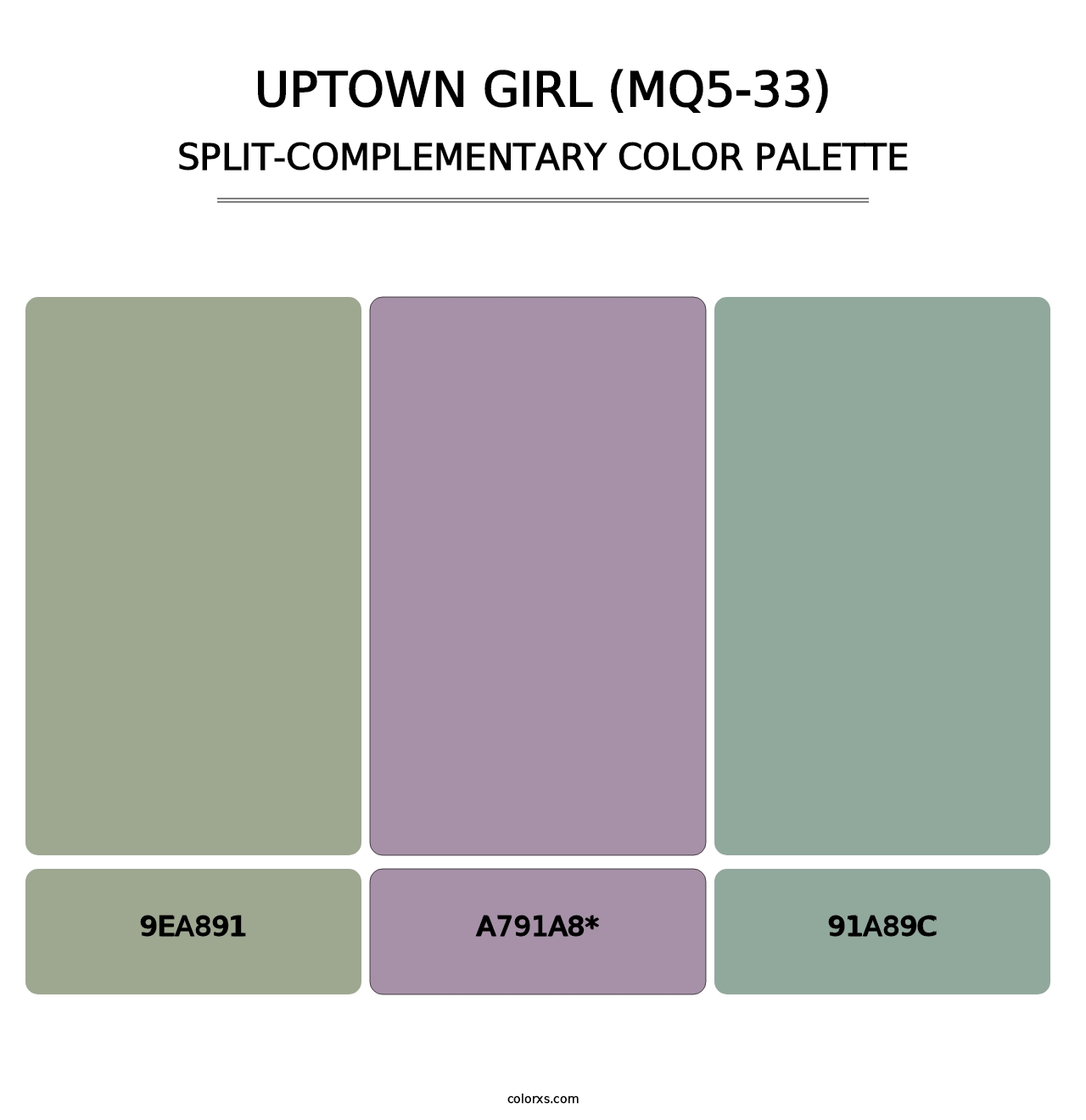 Uptown Girl (MQ5-33) - Split-Complementary Color Palette