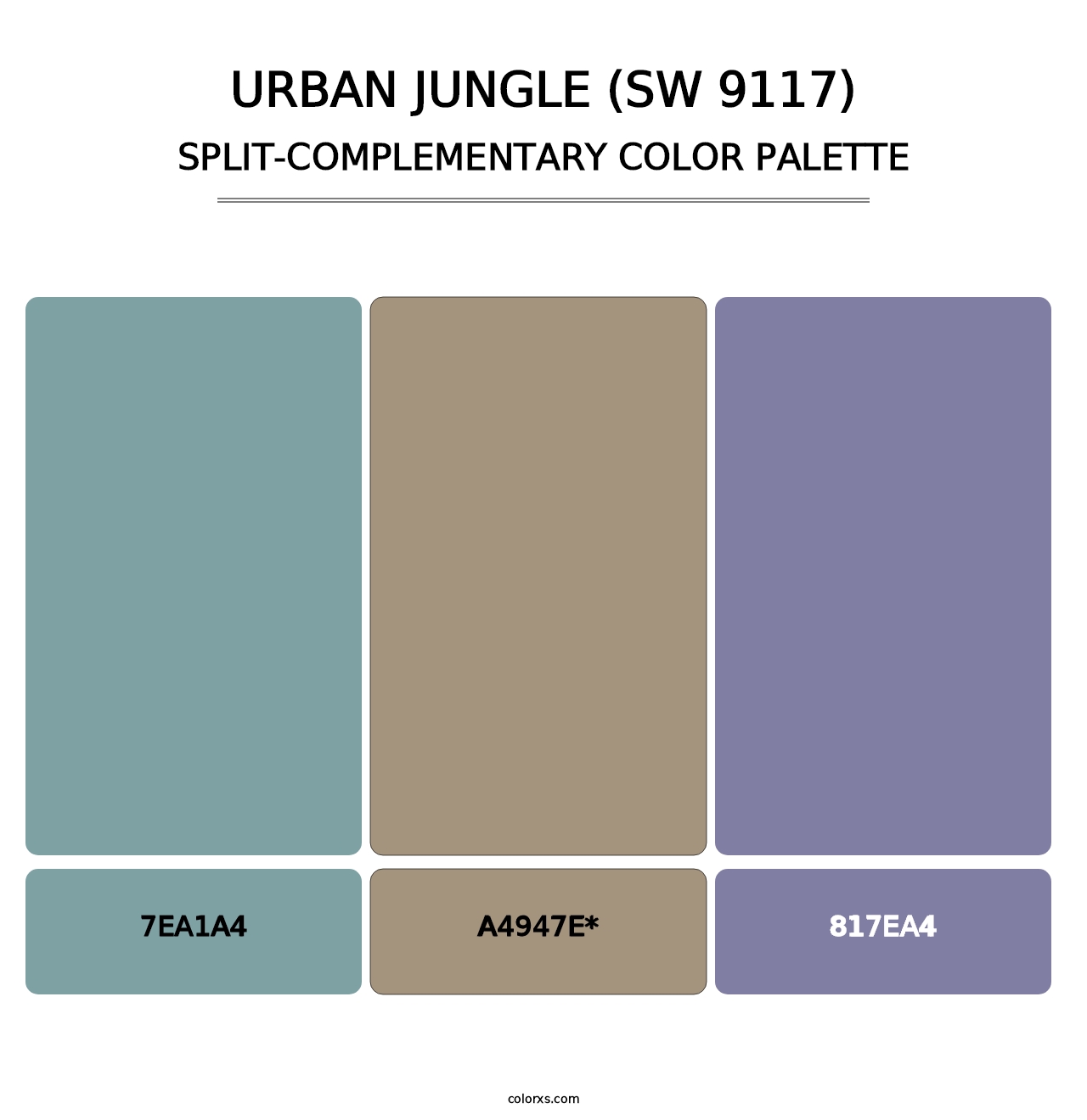 Urban Jungle (SW 9117) - Split-Complementary Color Palette