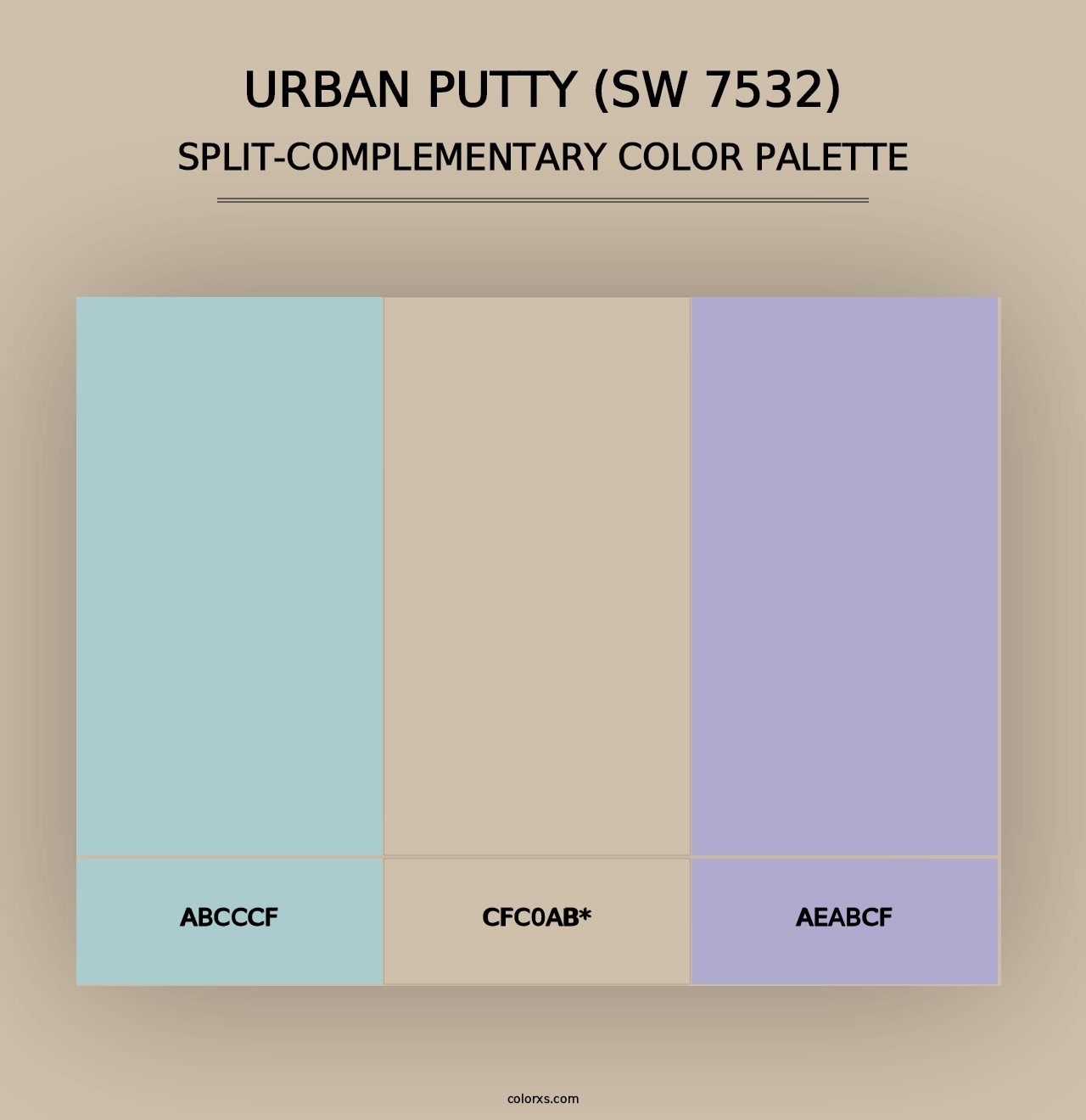 Urban Putty (SW 7532) - Split-Complementary Color Palette