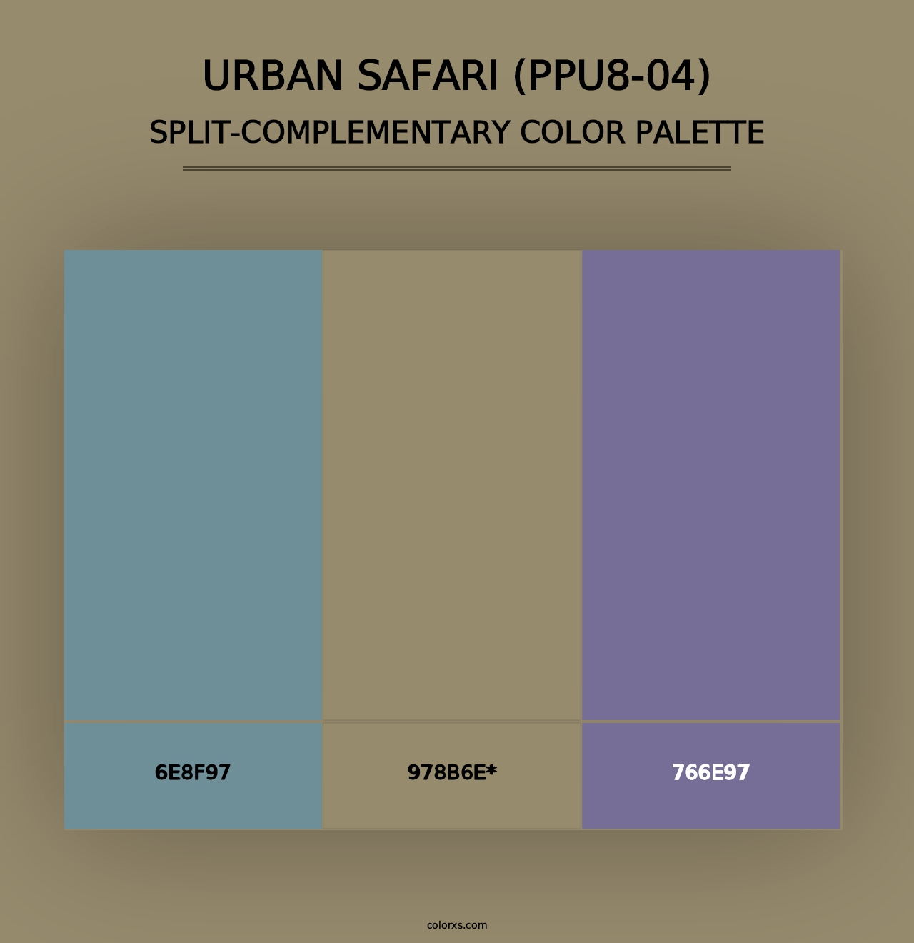 Urban Safari (PPU8-04) - Split-Complementary Color Palette