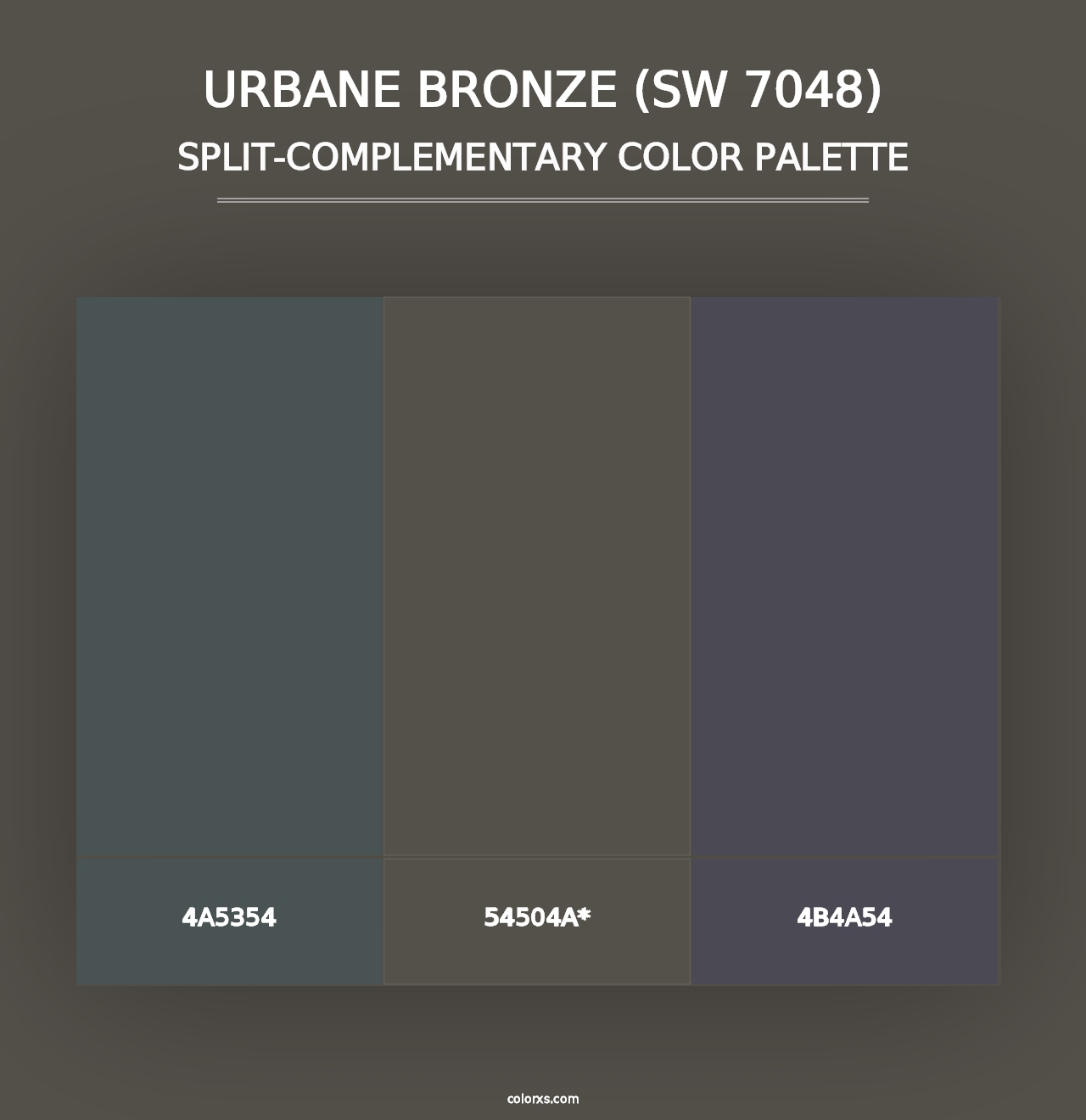 Urbane Bronze (SW 7048) - Split-Complementary Color Palette