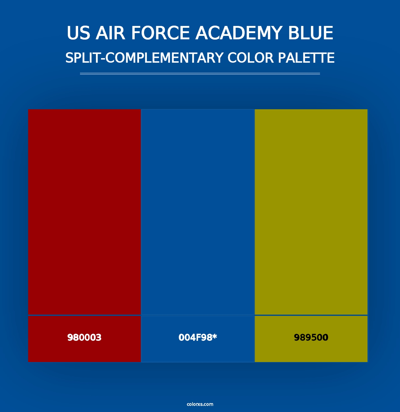 US Air Force Academy Blue - Split-Complementary Color Palette