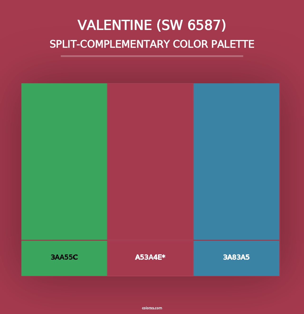 Valentine (SW 6587) - Split-Complementary Color Palette