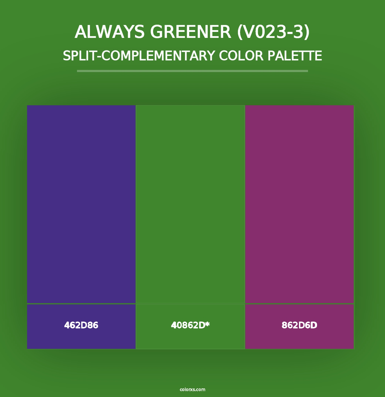 Always Greener (V023-3) - Split-Complementary Color Palette