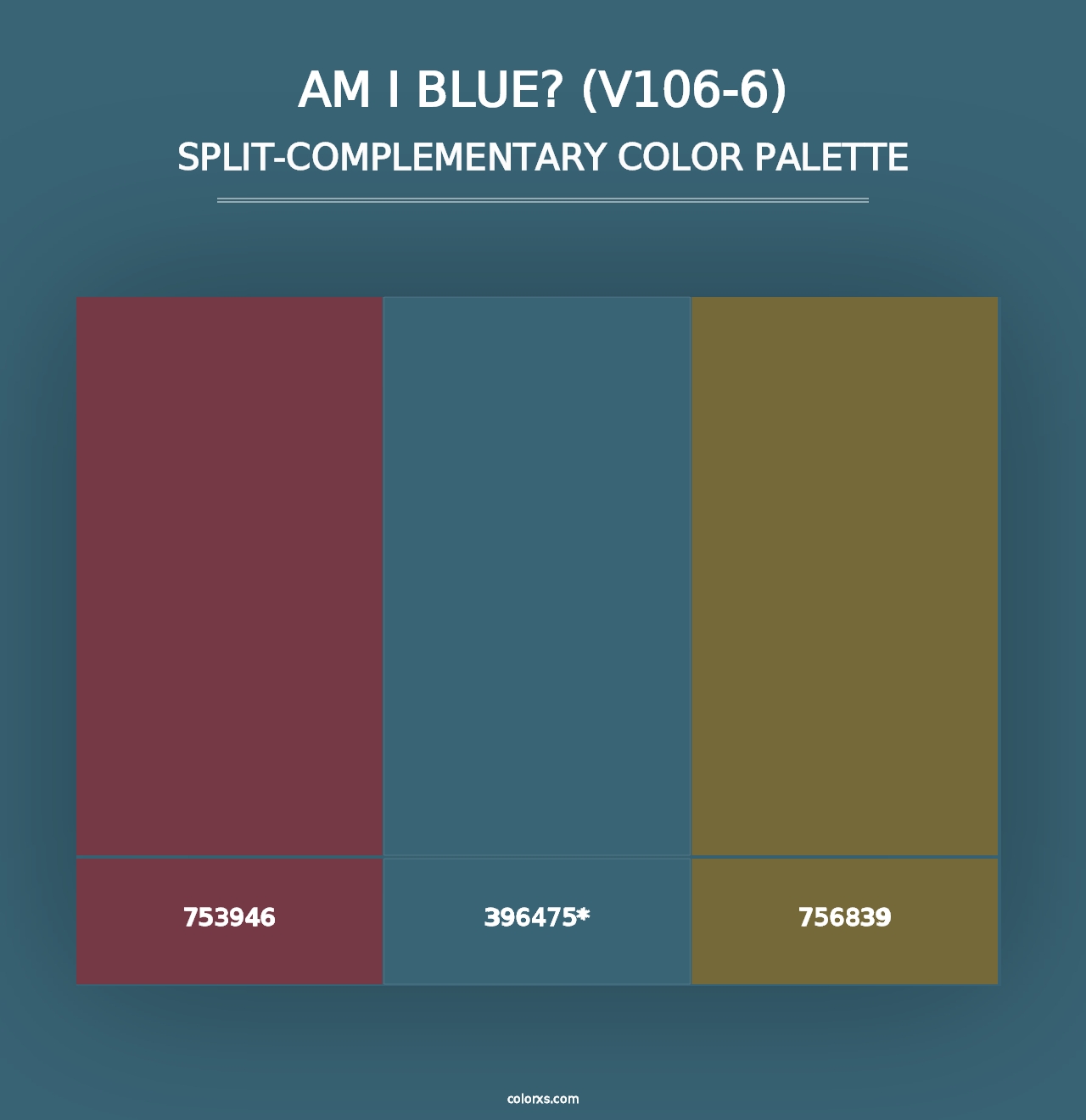 Am I Blue? (V106-6) - Split-Complementary Color Palette