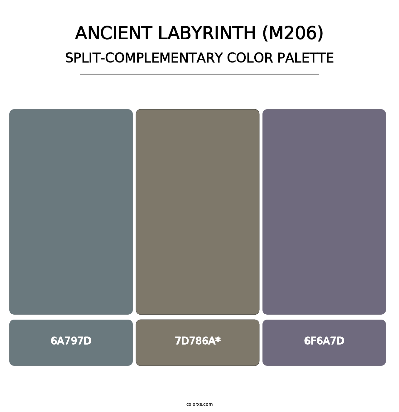 Ancient Labyrinth (M206) - Split-Complementary Color Palette