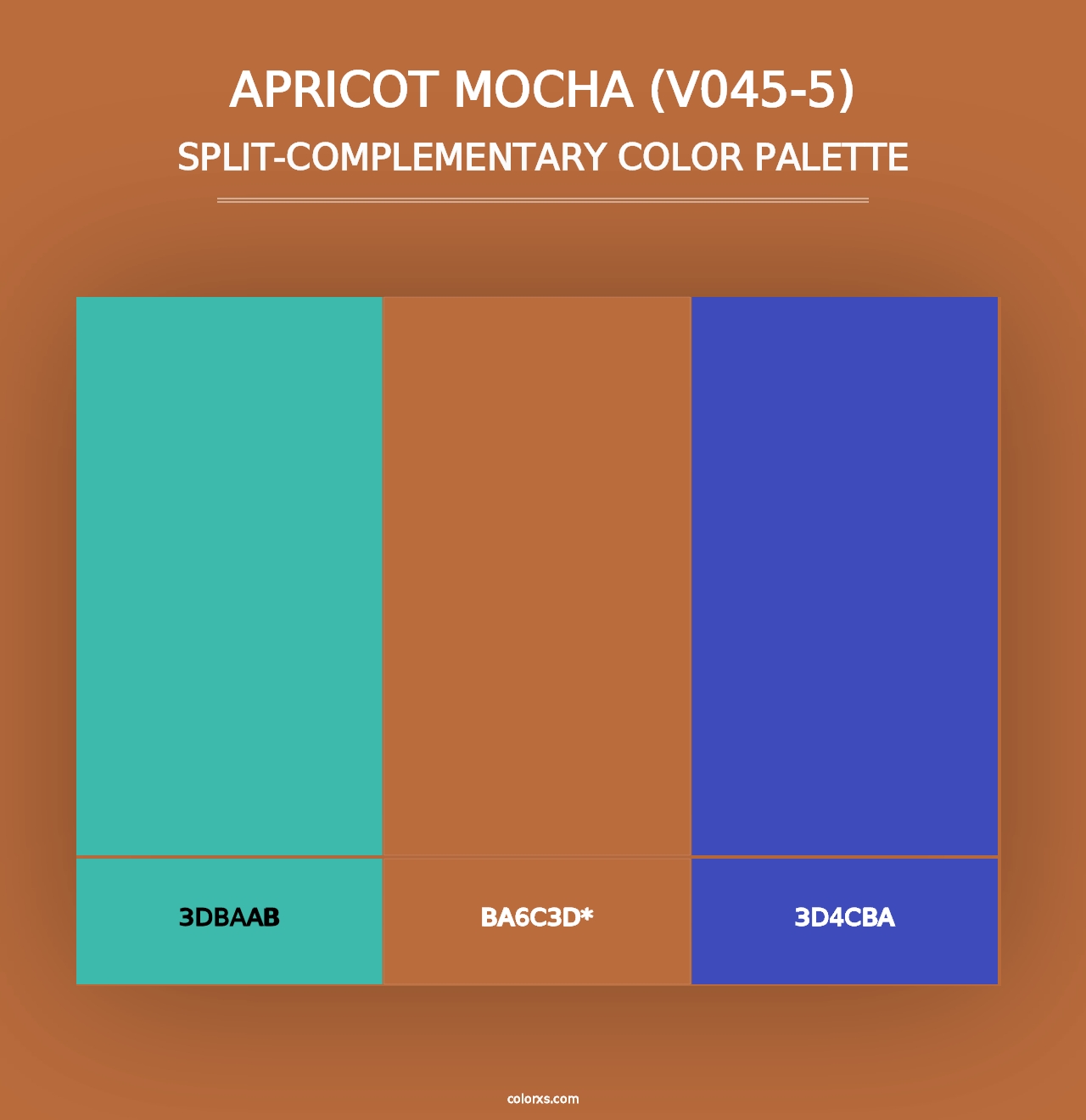 Apricot Mocha (V045-5) - Split-Complementary Color Palette