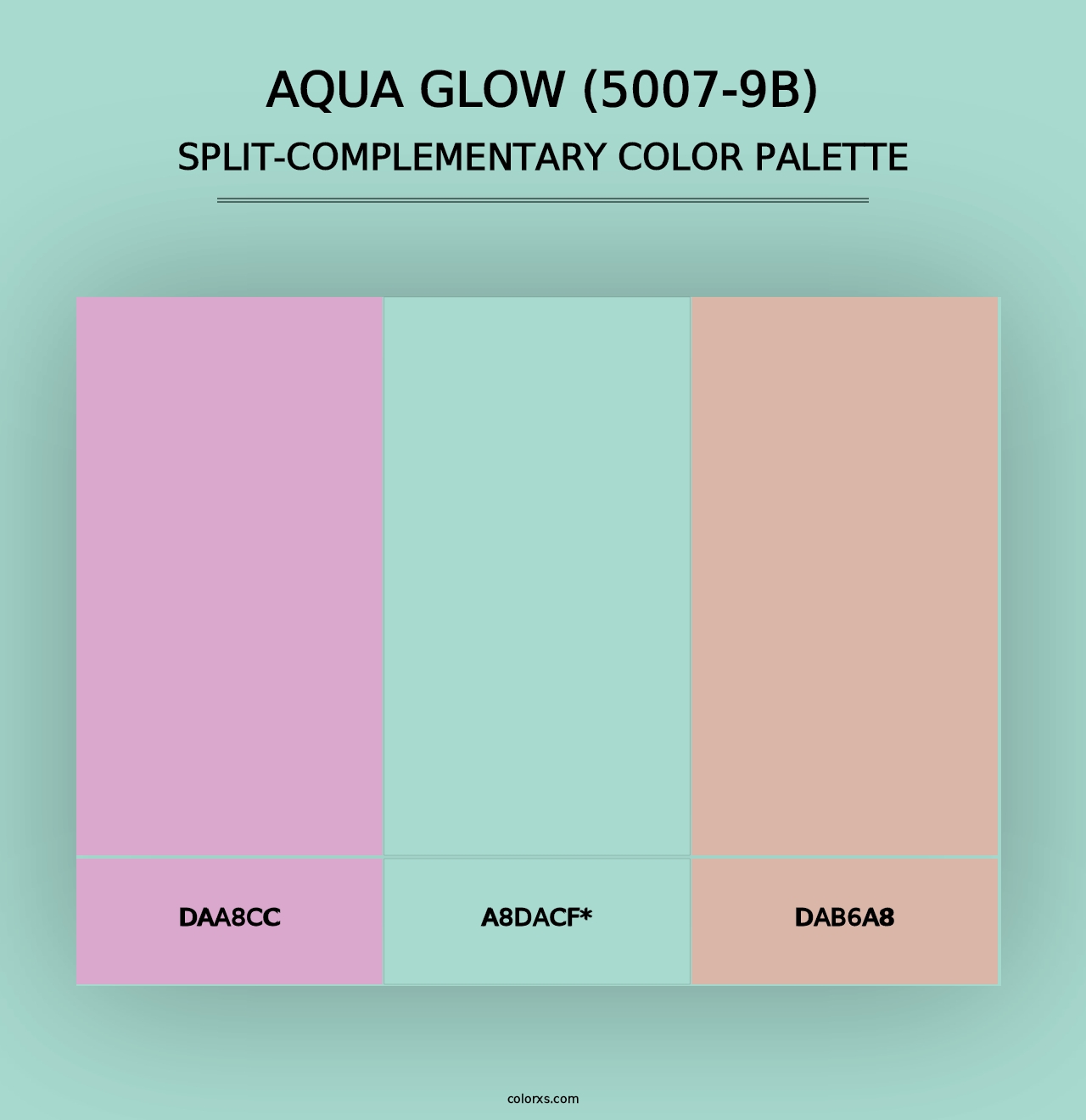 Aqua Glow (5007-9B) - Split-Complementary Color Palette