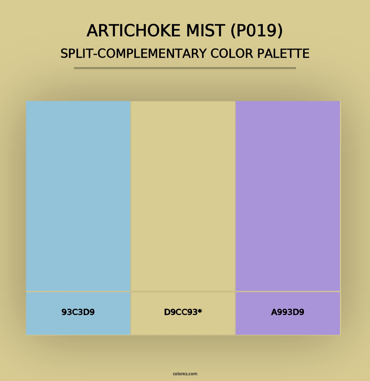 Artichoke Mist (P019) - Split-Complementary Color Palette