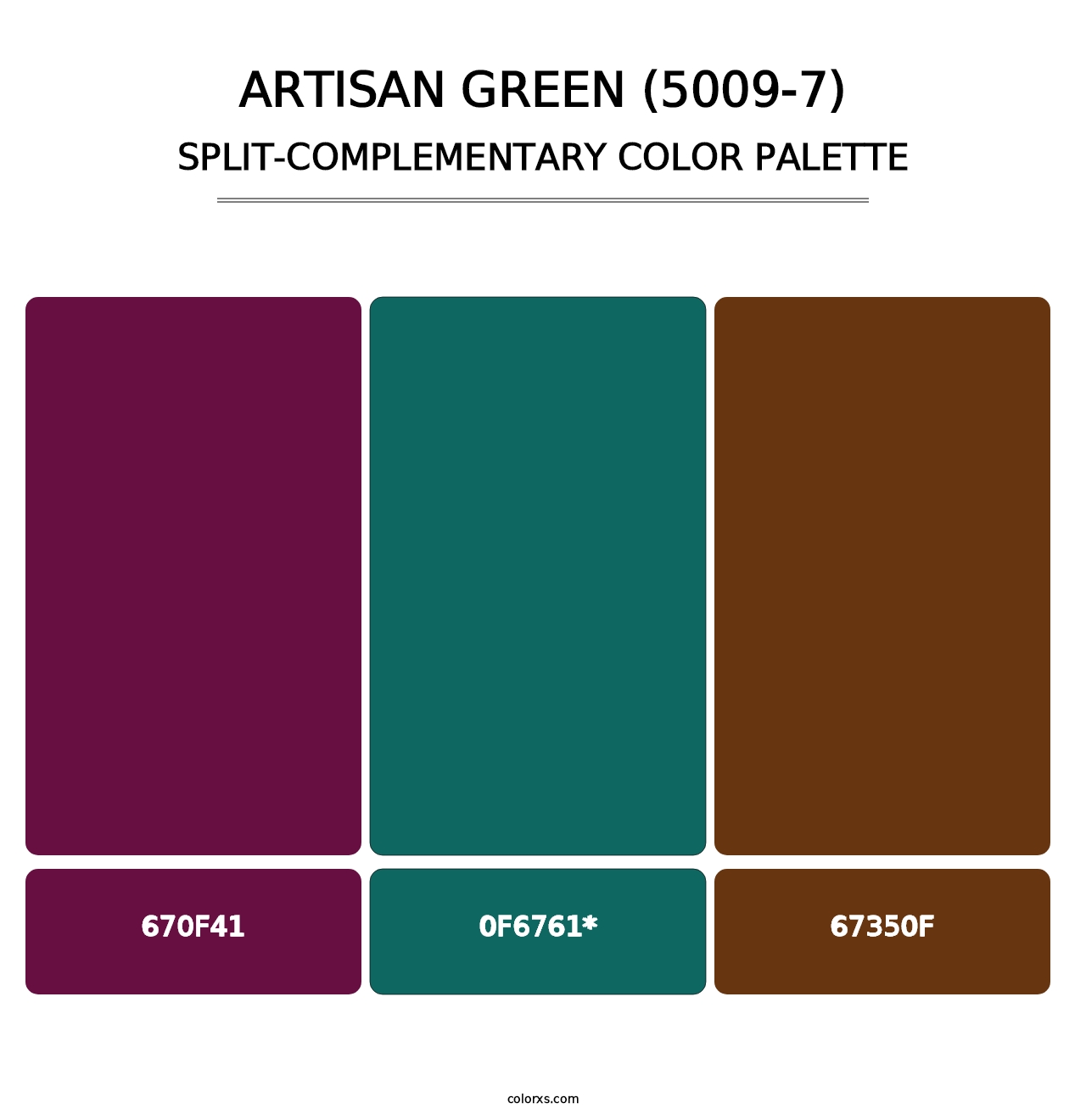 Artisan Green (5009-7) - Split-Complementary Color Palette