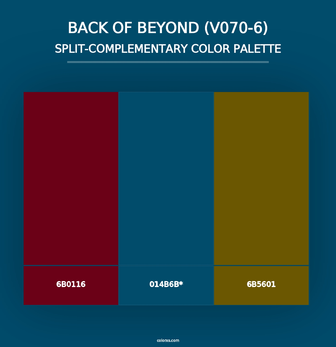 Back of Beyond (V070-6) - Split-Complementary Color Palette