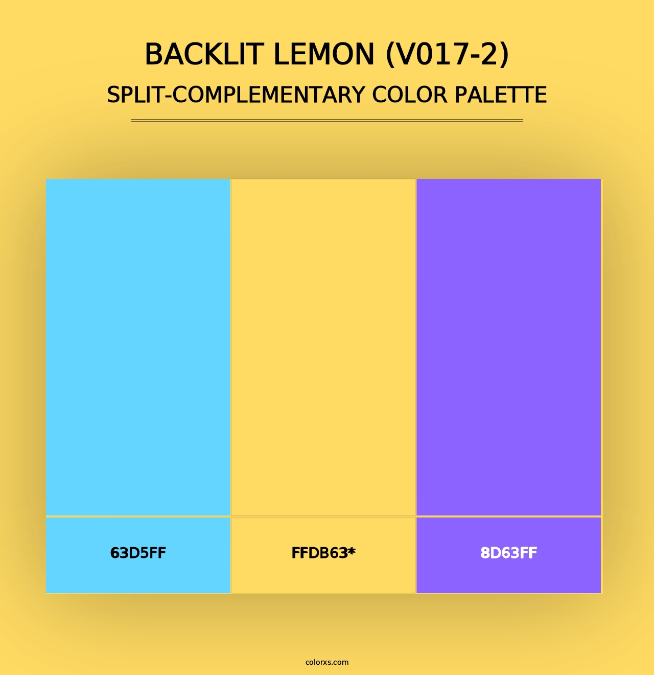 Backlit Lemon (V017-2) - Split-Complementary Color Palette