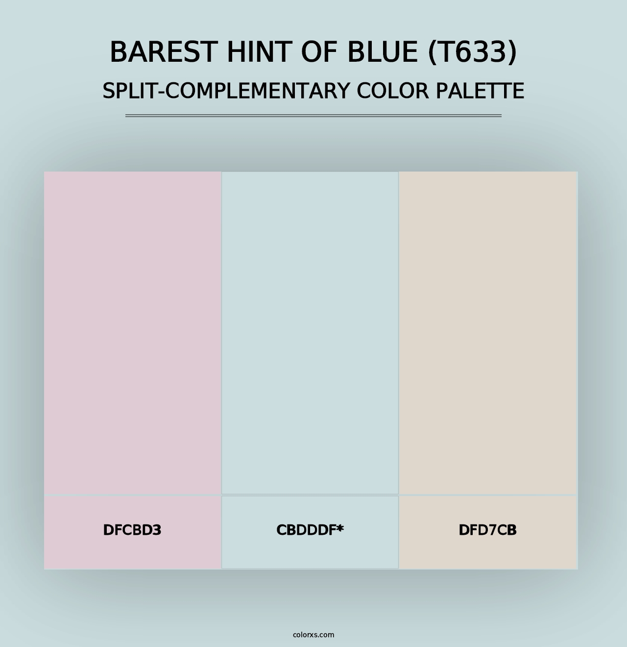 Barest Hint of Blue (T633) - Split-Complementary Color Palette