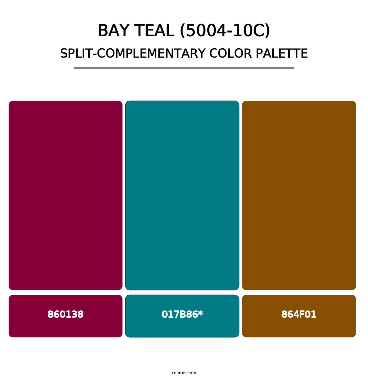 Bay Teal (5004-10C) - Split-Complementary Color Palette