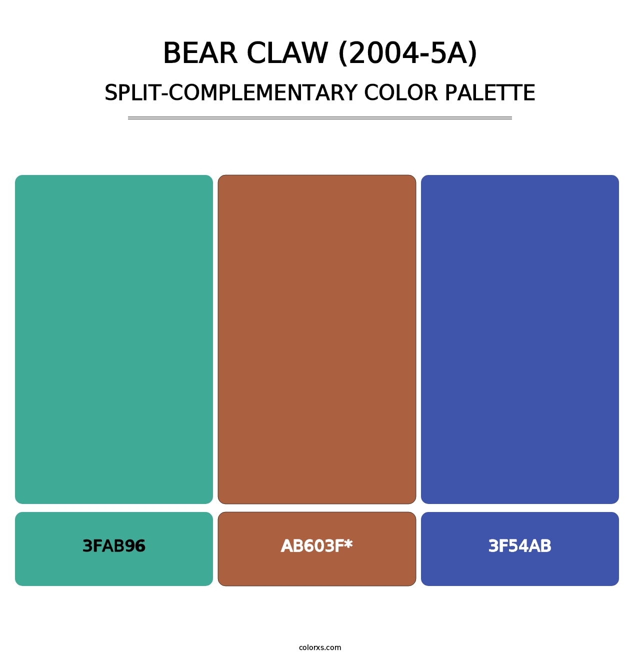 Bear Claw (2004-5A) - Split-Complementary Color Palette