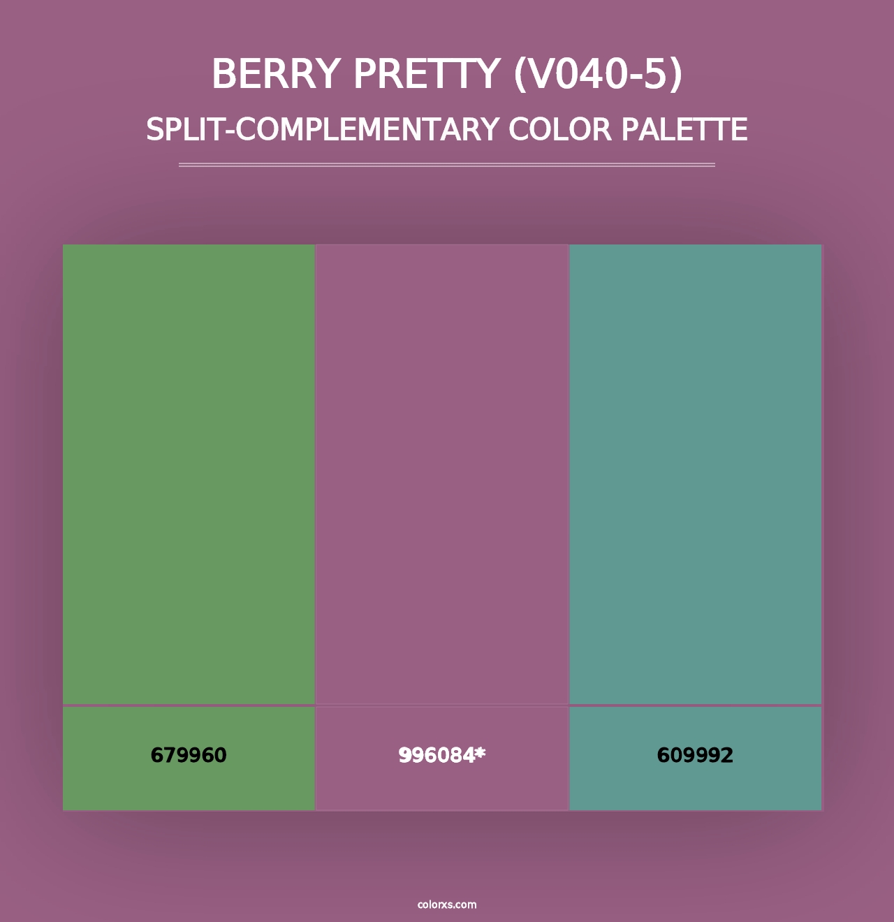 Berry Pretty (V040-5) - Split-Complementary Color Palette