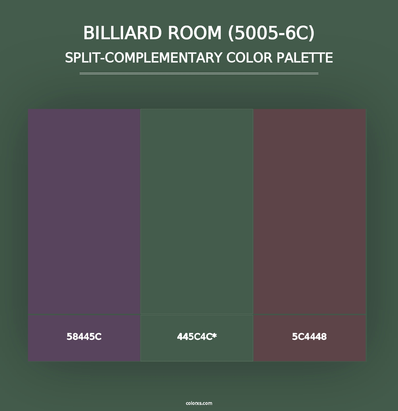 Billiard Room (5005-6C) - Split-Complementary Color Palette