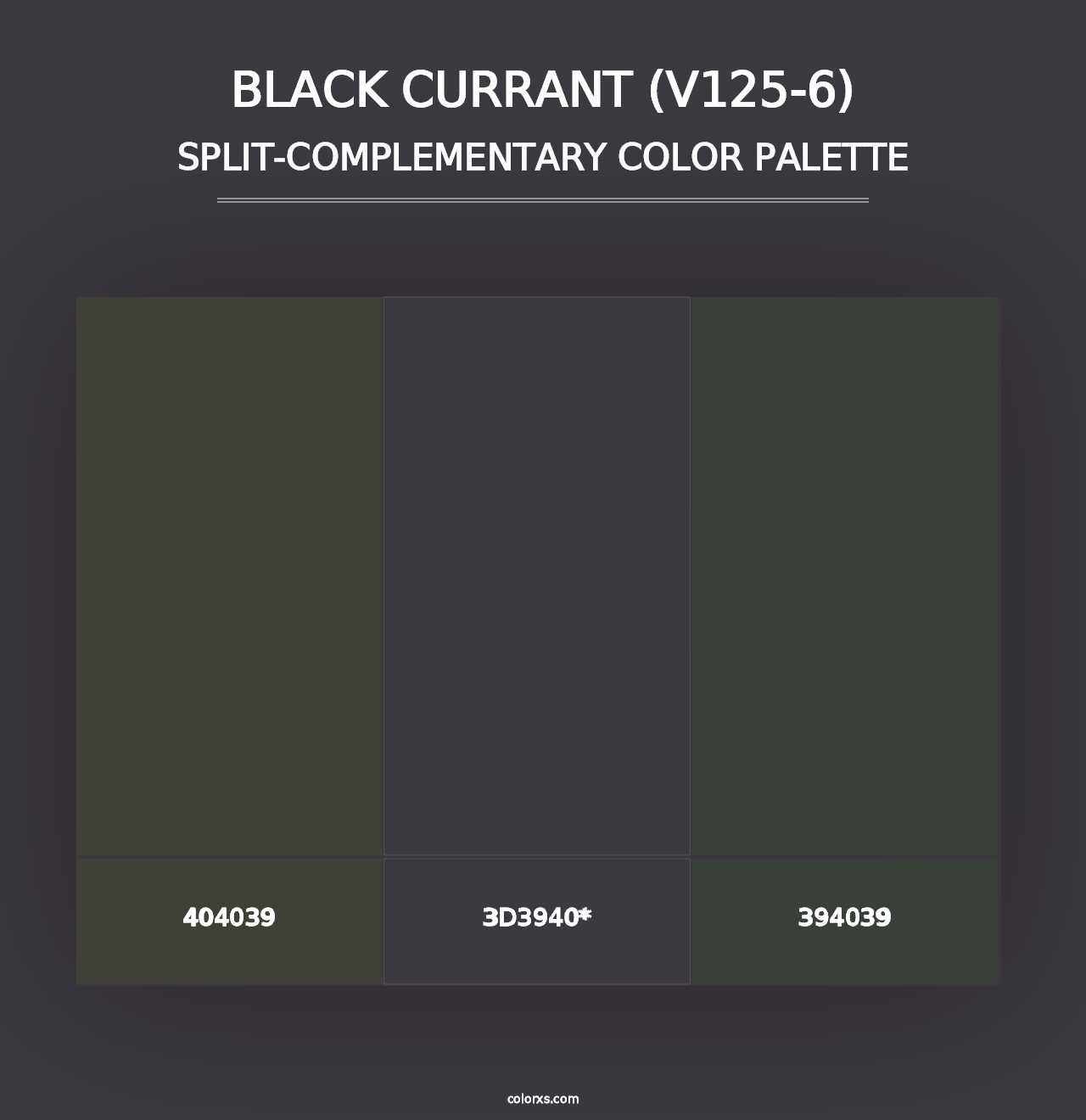 Black Currant (V125-6) - Split-Complementary Color Palette