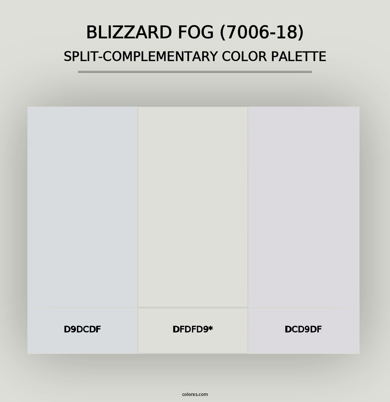 Blizzard Fog (7006-18) - Split-Complementary Color Palette