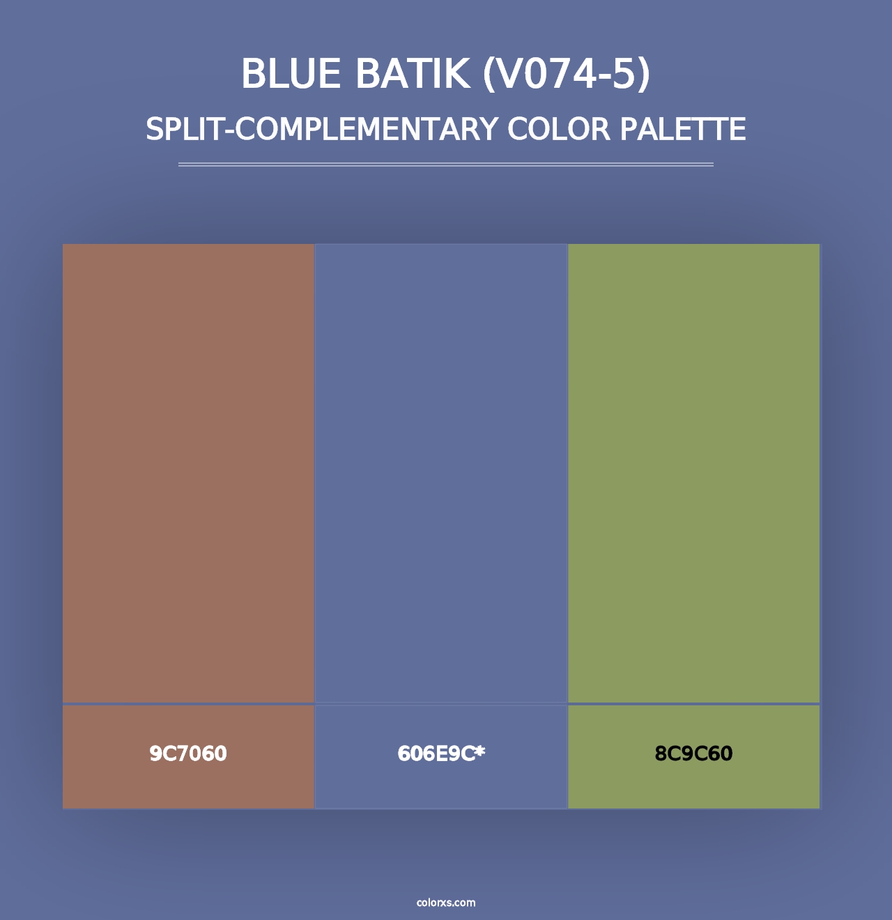 Blue Batik (V074-5) - Split-Complementary Color Palette