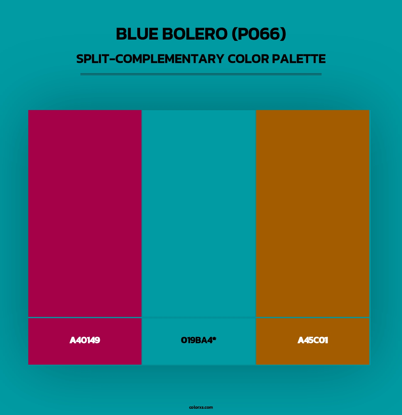 Blue Bolero (P066) - Split-Complementary Color Palette