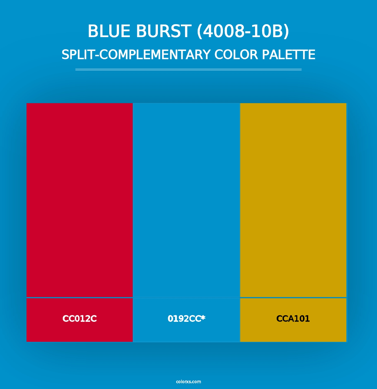 Blue Burst (4008-10B) - Split-Complementary Color Palette