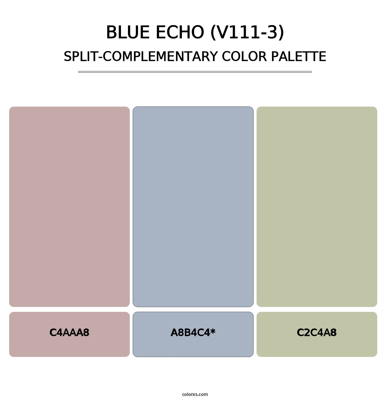 Blue Echo (V111-3) - Split-Complementary Color Palette