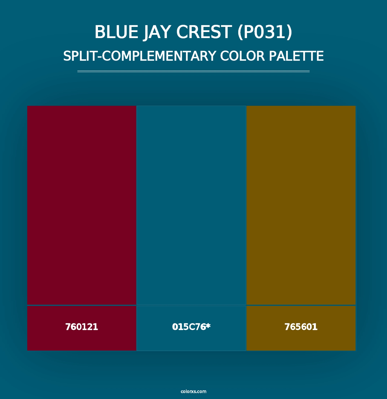 Blue Jay Crest (P031) - Split-Complementary Color Palette