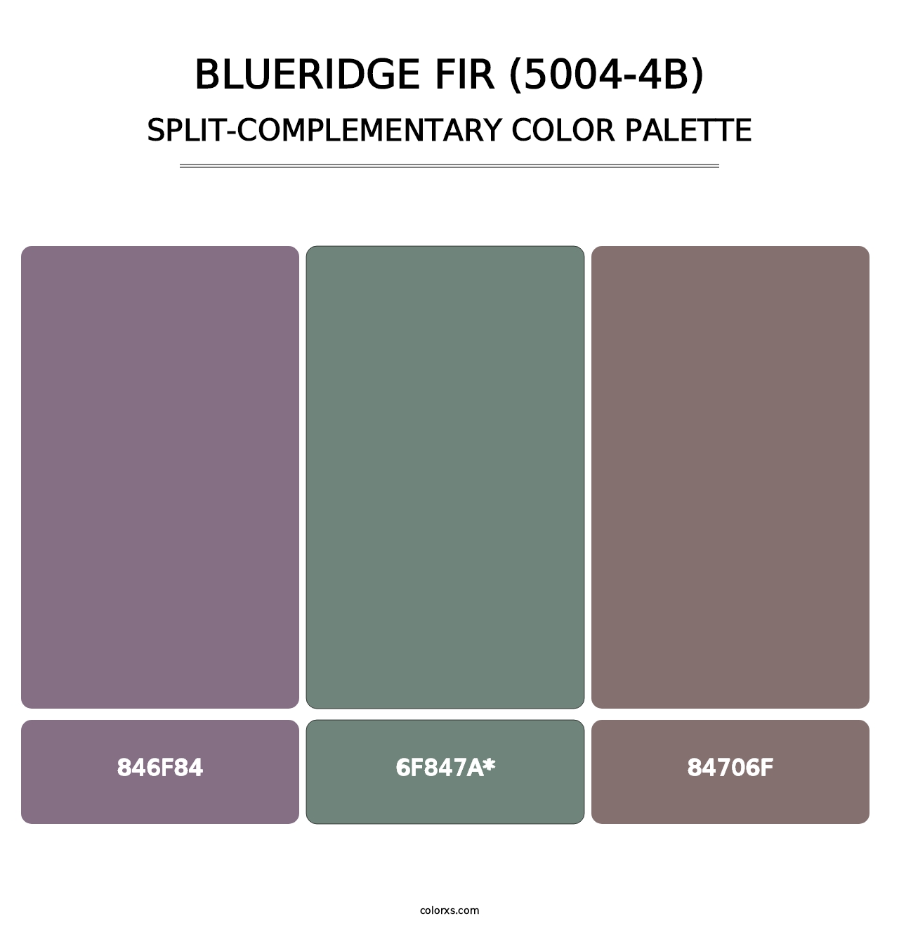 Blueridge Fir (5004-4B) - Split-Complementary Color Palette